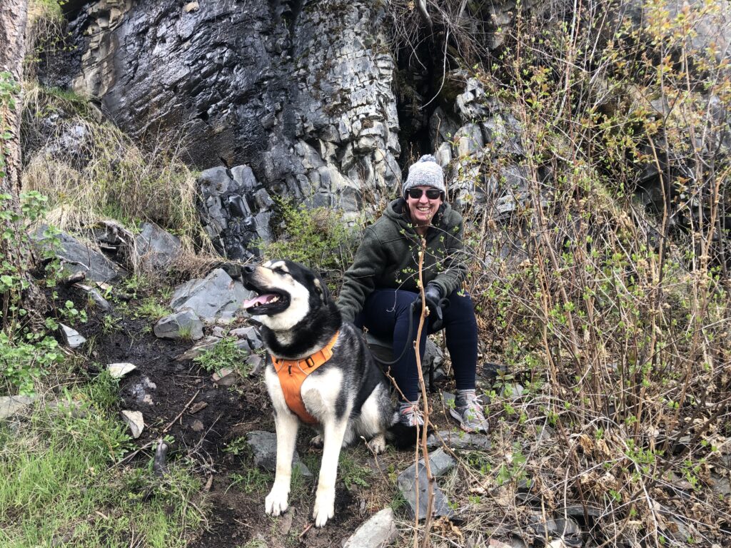 Your local agent, Danya Cotte, and her rescue Malamute/Shepherd Mix enjoying a day hiking at a waterfall in Sanders County, Montana